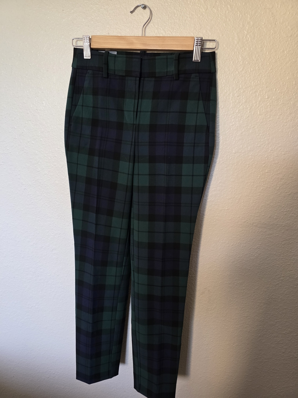 *NWT* J. Crew Ruby Full Length Pant, Blue/Green Plaid